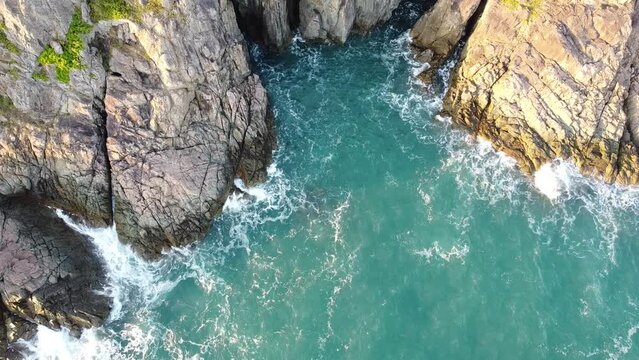 Aerial View of Tai Hang Tun Coastal Cliff, Hong Kong