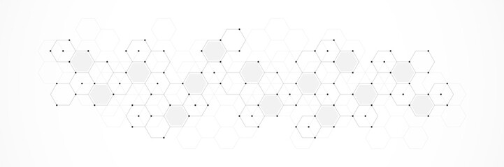 Vector illustration of hexagons pattern. Geometric abstract background with simple hexagonal elements. Creative idea for medical, technology or science design