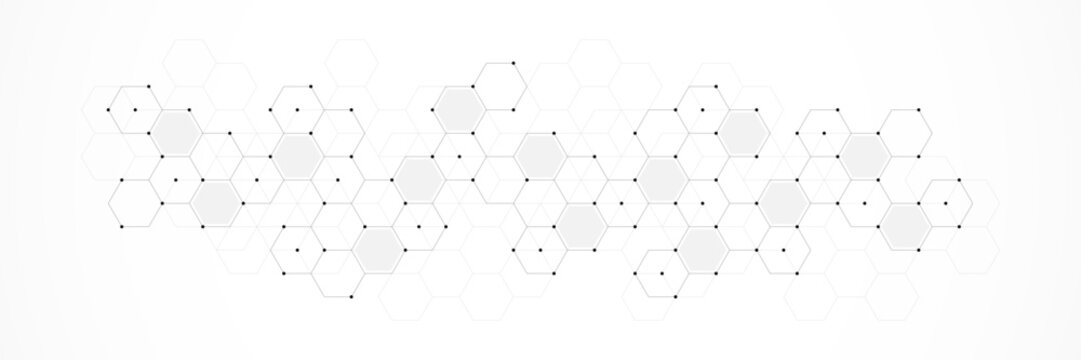 Vector illustration of hexagons pattern. Geometric abstract background with simple hexagonal elements. Creative idea for medical, technology or science design