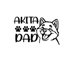 Akita SVG design , prefect cute file, cartoon dog vector file