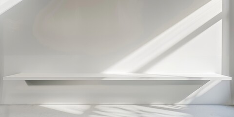 Pristine White Kitchen Countertop Bathed in Soft Sunlight, Emphasizing Cleanliness and Vitality in a Modern Minimalist Setting