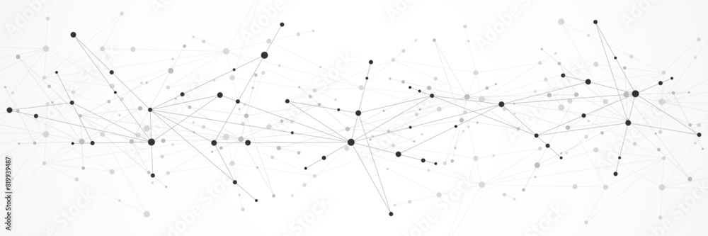 Poster vector illustration of minimalistic design with connecting the dots and lines. abstract geometric ba