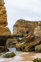 Fototapeta premium Marina Beach (Praia da Marinha) in Lagoa, Faro District, Algarve, Southern Portugal. Algarve beaches are a touristic paradise