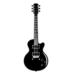 electric guitar silhouette, electric guitar icon vector illustration