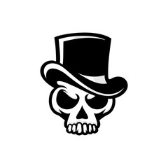 vector skull wearing a hat