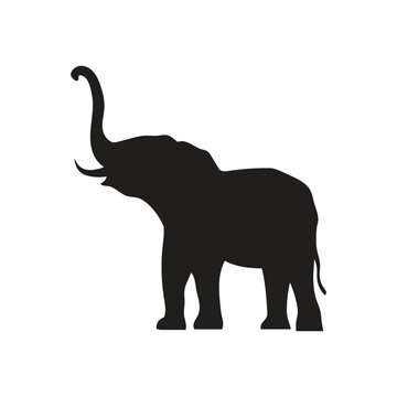 recommend clip art: Elephant silhouette vector art white background