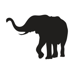 Elephant silhouette vector art white background