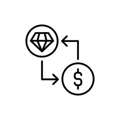 Microtransaction outline icons, minimalist vector illustration ,simple transparent graphic element .Isolated on white background