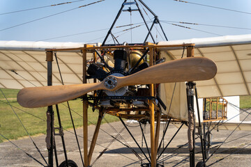 Engine and propeller of a Bleriot XI aircraft from the prehistory of aviation