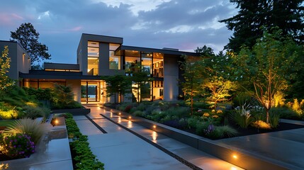 Modern Elegance: A Stunning Contemporary Home with Sleek Design and Tranquil Ambiance - Captured in Perfect Harmony (Image ID: w-5848F