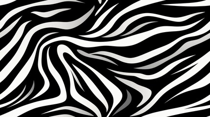 Seamless pattern monochrome vector black and white zebra fur