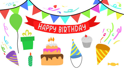 set of birthday party
