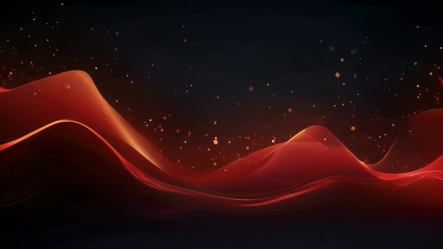 A red wave with a black background. The red wave is very long and has a lot of detail. Scene is mysterious and dreamy