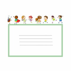Obraz premium kids holding a blank notebook