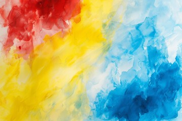Abstract blue yellow and red  paint background