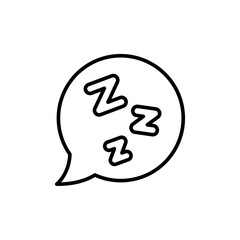 Sleep, bubble outline icons, minimalist vector illustration ,simple transparent graphic element .Isolated on white background