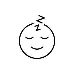 Sleep outline icons, minimalist vector illustration ,simple transparent graphic element .Isolated on white background