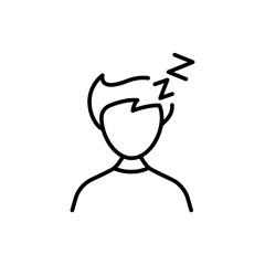 Sleep boy outline icons, minimalist vector illustration ,simple transparent graphic element .Isolated on white background