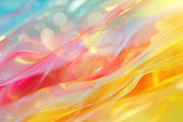 abstract wallpaper with colorful waves, soft curves, dust particles, amazing transparency
