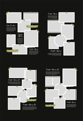 Set Pictures or photos frame collage abstract photo frames and digital photo wall template