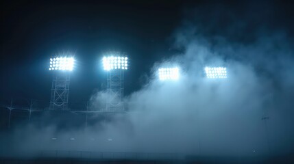 misty air in front of spotlights at night 
