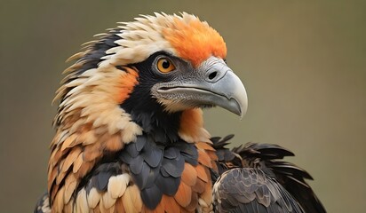 Portrait of a bearded vulture (lat. Gypaetus barbatus)
