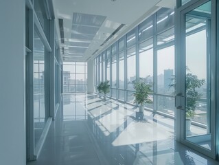 modern office interior building in light colors and bright background
