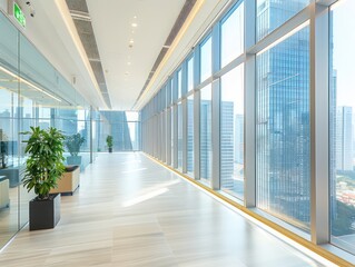 modern office interior building in light colors and bright background

