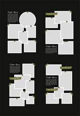 Set Pictures or photos frame collage abstract photo frames and digital photo wall template