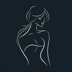 woman's body simple line logo design
