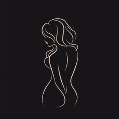 woman's body simple line logo design
