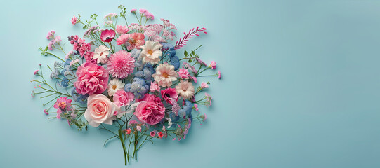 Naklejka premium World mental health day concept. Brain symbol and flowers. Healthy brain. A lot of new neural connections. Diversity of Thought