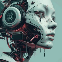 Fototapeta premium technology cyber ai