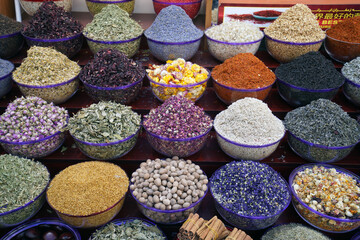 Various spices in the old Dubai market