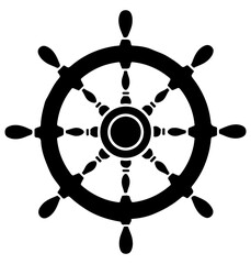ships wheel silhouette, ships wheel icon vector illustration
