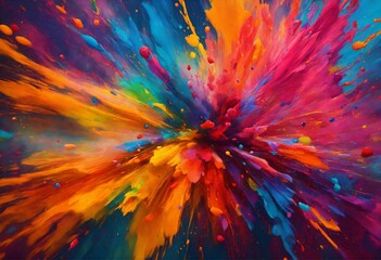 Abstract Colorful Splash 3d Background Generative Ai