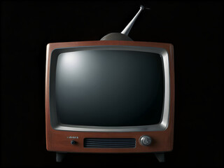 Vintage television set against a dark backdrop