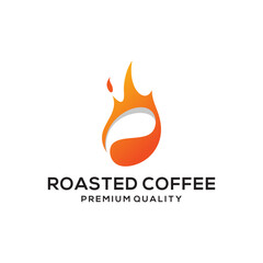 Coffee bean roaster logo and icon design template 
