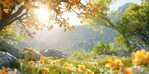 sun rays in the forest