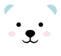 Cute polar bear head vector.
