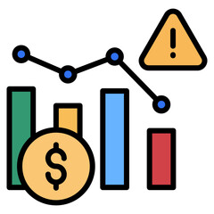 Stock Market Crash  Icon Element For Design