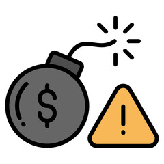 Debt Crisis  Icon Element For Design
