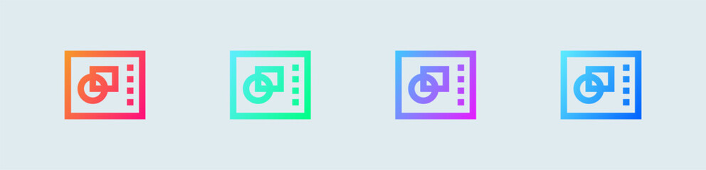 Shape line icon in gradient colors. Graphic signs vector illustration.