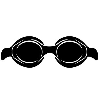black swimming goggles clip art preview