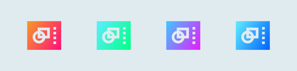 Shape solid icon in gradient colors. Graphic signs vector illustration.