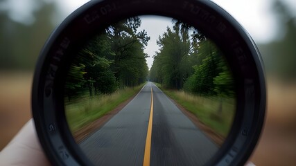 car driving through the forest Generative Ai 