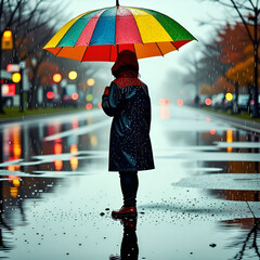 우산을 들고 있는 사람
a person holding an umbrella