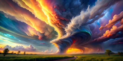 Imagine a world where tornadoes are not just destructive forces, but also a beauty. Watch as they paint the sky with a kaleidoscope of colored clouds, each one more breathtaking than the last.