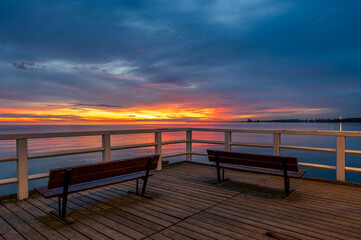 Gdańsk Brzeźno wschód słońca