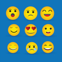 World Emoji Day observed every year in July. Template for background, banner, card, poster with text inscription.